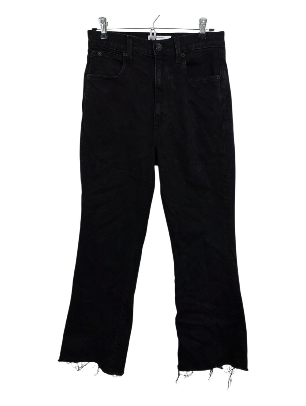 SLVRLAKE Frankie Jeans Hidden Valley Wash Black Size 28 Raw Hem Boho Flare